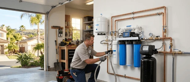 Professional Water Filter System San Diego installation improving water quality for a San Diego home.